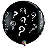 3' Ballon QUESTION MARKS NOIR  
