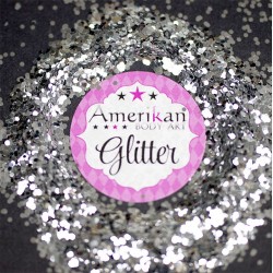 Glitter Chunky (0.040" hex) Chrome Silver